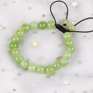 Brin 6/8mm naturel péridot Jades Bracelet réglable tressé corde bracelets pour hommes femmes bijoux cadeau énergie de guérison