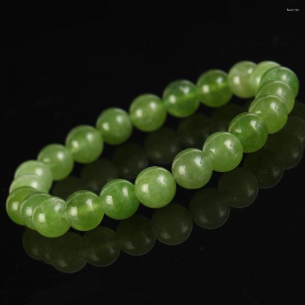 Bracelet en pierre naturelle, fil de 6/8mm, perles de Jades péridot pour hommes et femmes, bijoux, cadeau, énergie de guérison