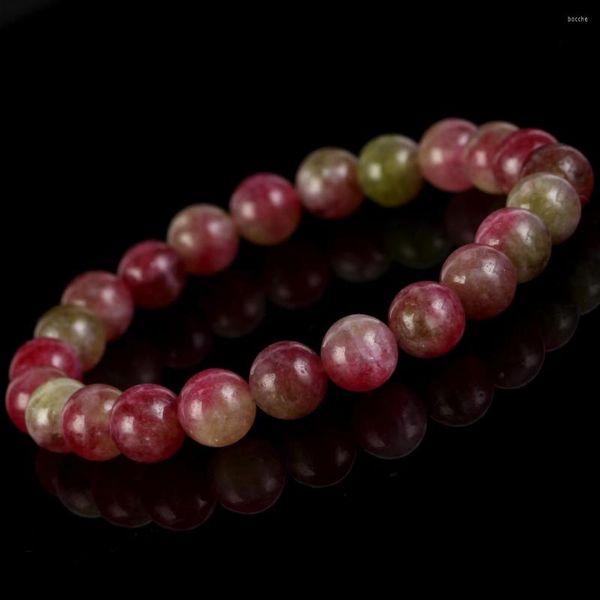 Bracelet en pierre naturelle, fil de 6/8mm, perles de Jades Tourmaline pastèque pour hommes et femmes, bijoux cadeau, énergie de guérison