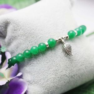 Strand 6 mm Green Perles Chalcédoine rétro Natural malais Créé en pierre Bracelet de feuille de bricolage Chaîne de mains pour les femmes de bijoux pour les femmes