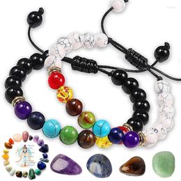 Bracelet 7 chakras pour femmes et hommes, brin d'équilibre, bouddha, prière Reiki, yeux de tigre, perles en pierre naturelle noire, Bracelets de Yoga