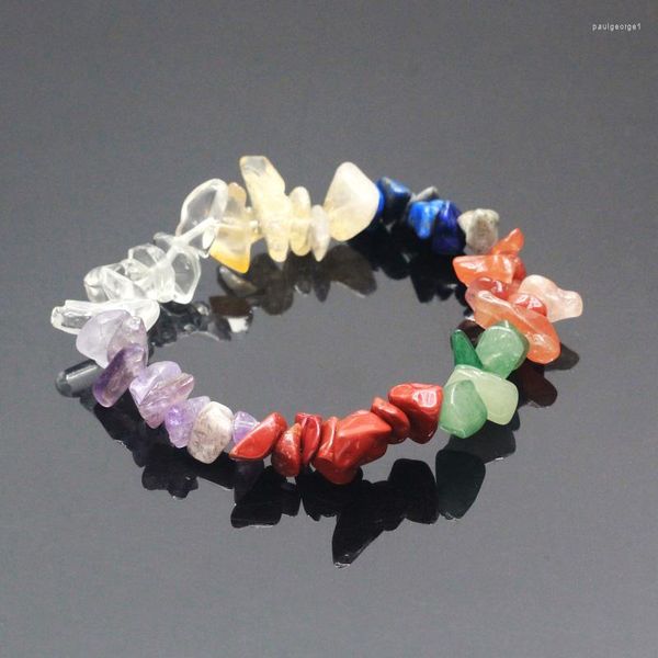 Strand 7 Chakra Healing Crystals Natural Stone Gravel Chips Single Women Bracelets