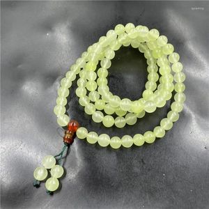 Fil de perles de Jade vert pomme, 8mm, 108 pièces, Bracelet, collier de perles