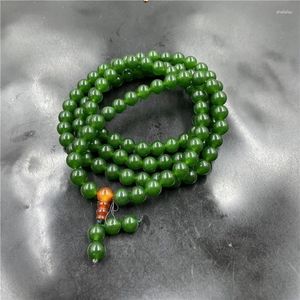 Bracelet enroulé en jaspe Quartzite vert épinard, fil de 8mm, 108 pièces