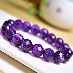 Strang 8 mm Amethyst Armband Runde Form 64 facettierte Perlen Kristallquarz Heilstein Schmuck Geschenk für Frauen und Männer