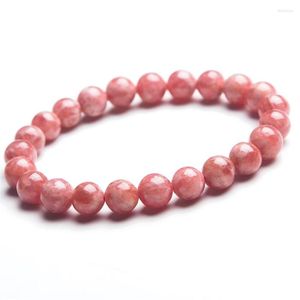 STRAND 8MM Echte natuurlijke rode rhodochrosiet Gems Stone Round Bead Crystal Sieraden Stretch Braw Bracelet Femme