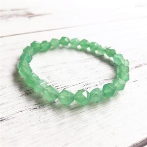 Bracelet en Aventurine verte, brin de 8MM, belle Section naturelle, mode, bijoux pour hommes et femmes, personnalité, grandes perles, breloque de poignet