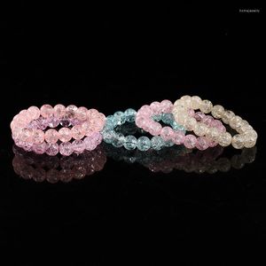 Le bracelet en cristal de pop-corn de perles de verre naturel de brin 8mm convient aux hommes et aux femmes pour porter des bijoux élastiques de bracelets de chaîne