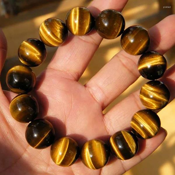 Brin 8 mm Stone Natural Bouddha Bouddha Brown Tiger Eyes Beads for Men Women Healing Bracelets Bijoux