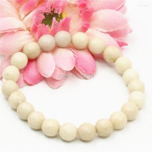 STRAND 8MM NATUURLIJKE WITTE ACCESSOIRES Bracelet kralen Stone mode sieraden maken Design Dames meisjes kerstcadeaus Handgemaakte ornamenten