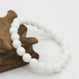 Strand 8mm naturel blanc Tridacna Jade perles Bracelet femmes filles cadeaux de noël bijoux à bricoler soi-même faisant conception pierre cadeau de saint valentin