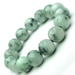 Brin une cargaison de perles de jade greent naturelles