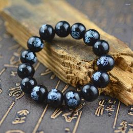 Strand Accept Drop Bracelet de lotus en obsidienne bouddhiste de haute qualité pour conjurer le mal, protection contre le mal, fortune sûre et prospère