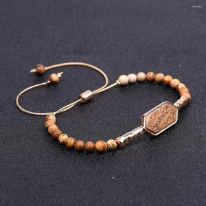 Pulsera de cuentas de piedra ajustable de 4 MM para mujer, ágatas naturales, jaspes, ónix, lapislázuli, regalo de año tejido, joyería