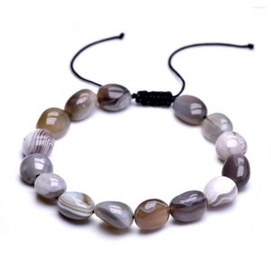 Bracelets de corde tressée réglable brin naturel irrégulier Botswana Agates Bracelets perles Yoga équilibre de guérison taille 8 10mm