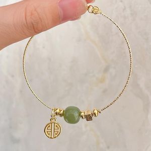 Strand Advanced Light Luxe Style Chinois Hetian Jade Transfert Perle Bracelet 14k Sac Jinfu Marque Dessinable Femme Conception Copines