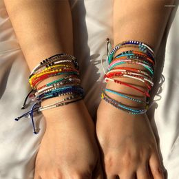 Strand geavanceerde lichte luxe sieraden: handkralen kristallen armband Boheemse nationale stijl kleurrijke rijstkraal dames geweven touw