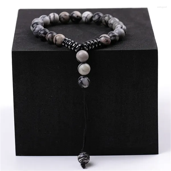 Pulsera de ágate de la cadena Rosario Network Black Jasper Musulmán Ramadán Regalo Misbaha Beads Accesorios islámicos Árabe