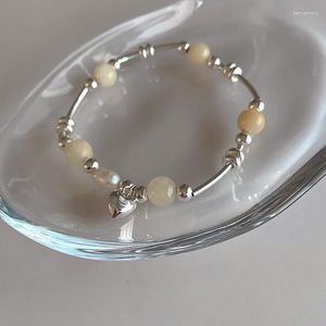 Strand ALLME handgemaakte sprankelende opaal barokke zoetwaterparels armbanden voor vrouwen zilveren kleur hart kralen bedelarmband geschenken