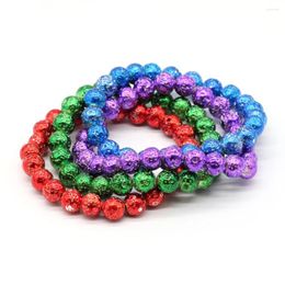 Brand Bracelets de stretch de pierre de lave de couleur incroyable Bracelets en gros 5pcs / lot 8 mm cadeau élastique perlé gb013