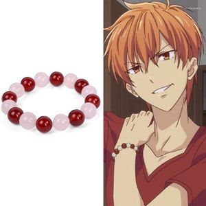 Strand Anime Fruits Basket Kyo Sohma Bracelet Blanc Rouge Cristal Perles Bracelet Bracelets Pour Femmes Hommes Cosplay Props Bijoux