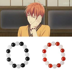 STRAND ANIME FRUTES BAMK SOHMA KYO BRACKET Bangle Wit Red Crystal Agate Bead Cosplay Props Sieraden Geschenkaccessoires