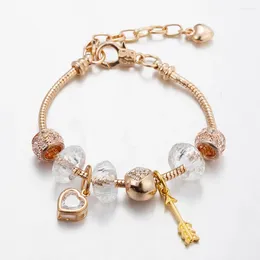 Strand ANNAPAER Design luxe Abalorio taille librement réglable couleur coeur doux Oro perle pendentif Bracelet bijoux pour Feminina