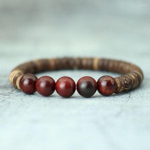 Brin Antique 8mm perles en bois bouddha Bracelet fait à la main naturel 10mm rond bois Yoga Bracelet pour hommes brassard Mala bijoux Homme