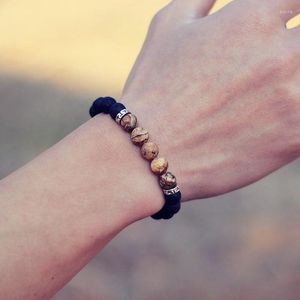 STRAND Antieke handgemaakte natuursteen kralen lava armband heren yoga meditatie mala braclet voor armband sieraden homme