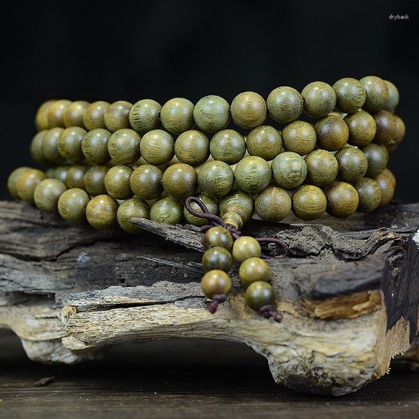 Strand Argentina vieja madera verde sándalo buda buda a fondo 108 pulseras de pareja masculina y femenina pulsera