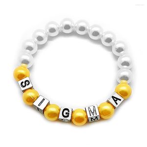 Bracelet en perles de sororité avec lettres métalliques, arrivée de brins SIGMA GAMMA RHO