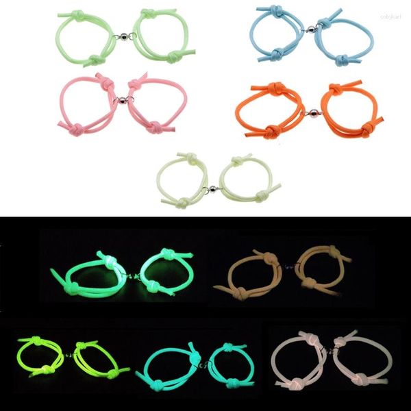 Pulsera magnética luminosa hecha a mano para parejas, amuleto de amante para mujer, joyería de amistad emparejada para hombre y mujer