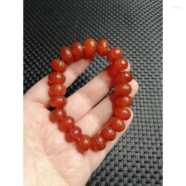 Bracelet en perles d'agate rouge pour hommes, brin de bon augure, vente en gros