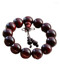 Pulsera auténtica de Pterocarpus Santalinus para hombre, estrella de oro completa, cuentas de oración hechas con material antiguo, 108 artesanías de sándalo