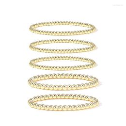 Strand Badu – Bracelet de perles en or pour femmes, boule plaquée 14K, extensible, élastique, bijoux à la mode, cadeaux