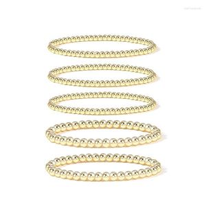 Strand Badu – Bracelet de perles en or pour femmes, boule plaquée 14K, extensible, élastique, bijoux à la mode, cadeaux