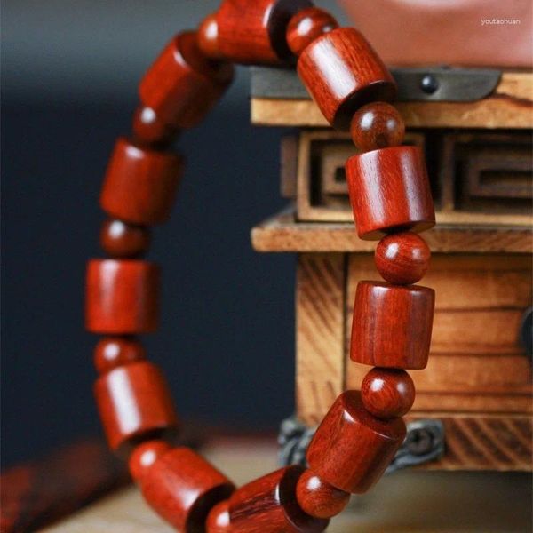 Bracelet à main créatif en forme de baril, perle africaine Pterocarpus Santalinus, bricolage