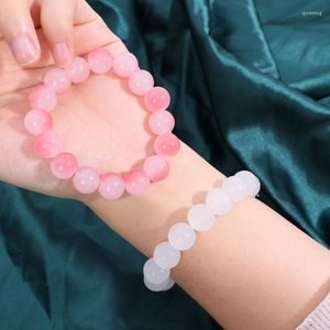 Strand Bead Bracelet Gradient Through White Pink Jade Perles Hommes Femmes Bodhi Root Hand String Antique Handheld Chapelet