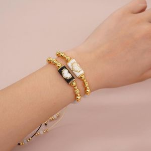 Bracelet de perles à brins, cylindre en forme de cœur, original, tricoté à la main, bohémien, réglable, mode Simple, perle de riz