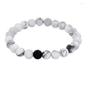 STRAND kralen armband Elastische natuurlijke lava stenen tijger oog witte zwarte genezing balans kralen armbanden vrouwen mannen bangle sieraden