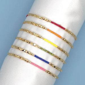 Bracelet en perles de ferrocholite, bloc tricoté à la main, réglable, bohémien, couleur, marée, Simple, original, perle de riz