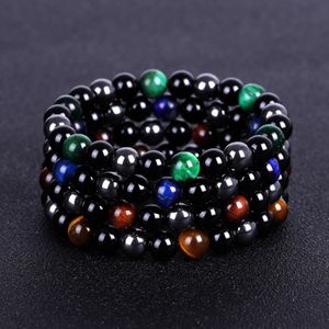 Strand kralen armbanden Hematiet Tiger Eye Black Onyx Bracelet Natural Stone polsband voor mannen Women Fashion Jewelry