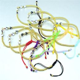 Strand Beaded Strands 2023 Personalidad Cuentas redondas de oro Piedra irregular Pulsera tejida ajustable Joyería Joker Regalos de pareja para hombres y