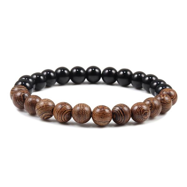 Strand Beaded Strands Buddha Piedra natural Pulsera de cuentas de madera Ethinc Meditación Pulseras Brazaletes Mujeres Hombres Oración Joyería Equilibrio curativo