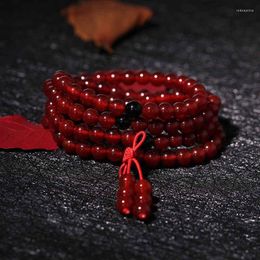 Strand kralen strengen boeddhistische meditatie gebed mala mode 6 mm rode carneliaanse armband voor meisjes rodn22