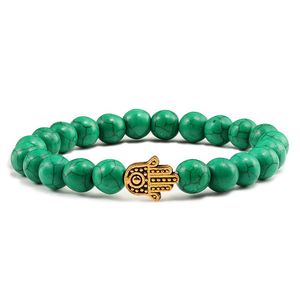 Strand Perles Brins Conception Hommes Bracelet Naturel Charme Pierres Vertes Bracelets De Perles Bracelet Or Argent Main Prière Bouddha Chaîne Mâle