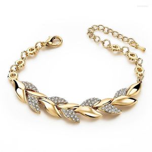 Brin Perlé Brins Goutte Super Bas Prix 18K Feuille D'or Bracelet Cristaux Zircon Naturel En Gros À La Mode Bijoux De Mariage Inte22