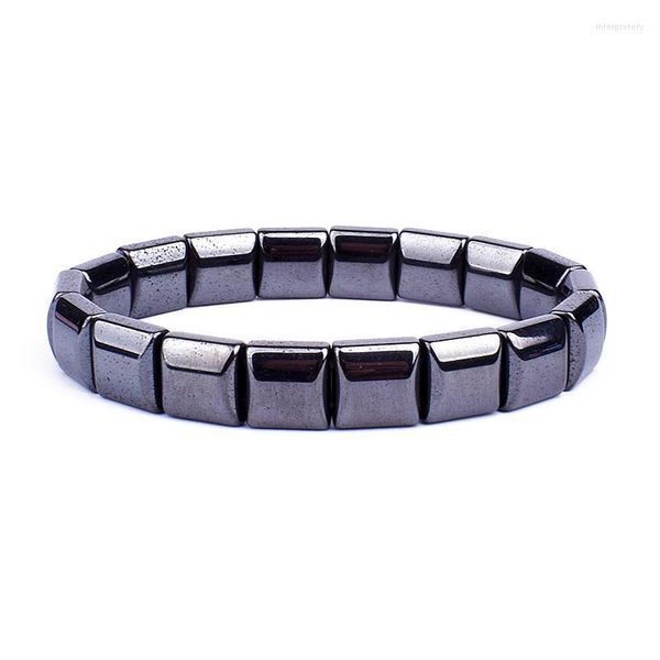 Strand Beaded Strands Fashion Wave Hematite Energy Bracelets Hombres Nature High Polish Magnético para mujeres Joyería positiva Inte22