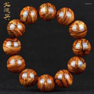 Strand kralen strengen Hainan Huanghuali landschapspatroon hoge olie en dichtheid 20 mm kralen armband vol met water rimpelarmbanden voor mannen