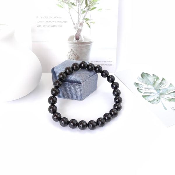 Brins Perlés Brins Haute Qualité Bracelet Tourmaline Noire Cristaux De Guérison Racine Chakra Yoga Méditation Bijoux Protection-Émotionnelle